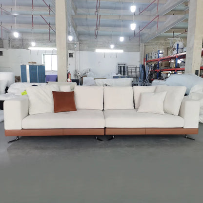 Modern Minimalist Living Room Furniture Microfiber Leather 3 Seat Section Couch Line Fabric Modular Sofa