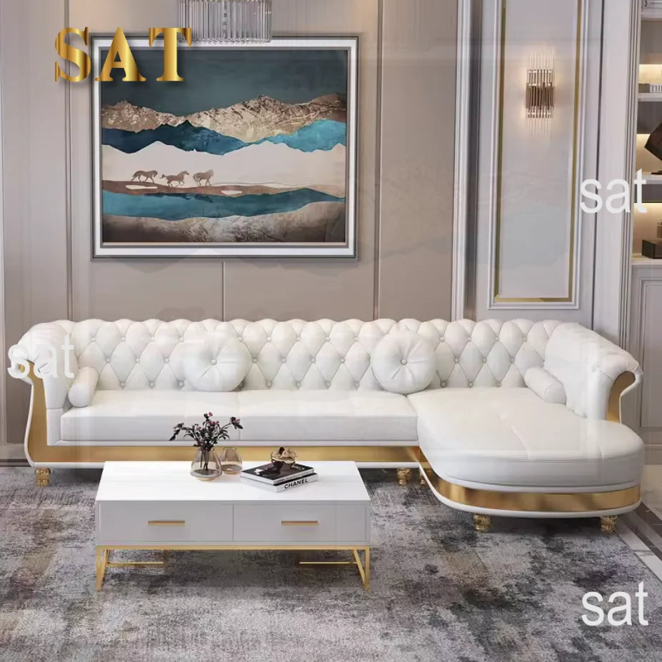 #*s for Medieval Style Upholstered Sponge Filled Modular Sectional Sofa L-Shape Living Room Bed with Wood Legs Home Decor