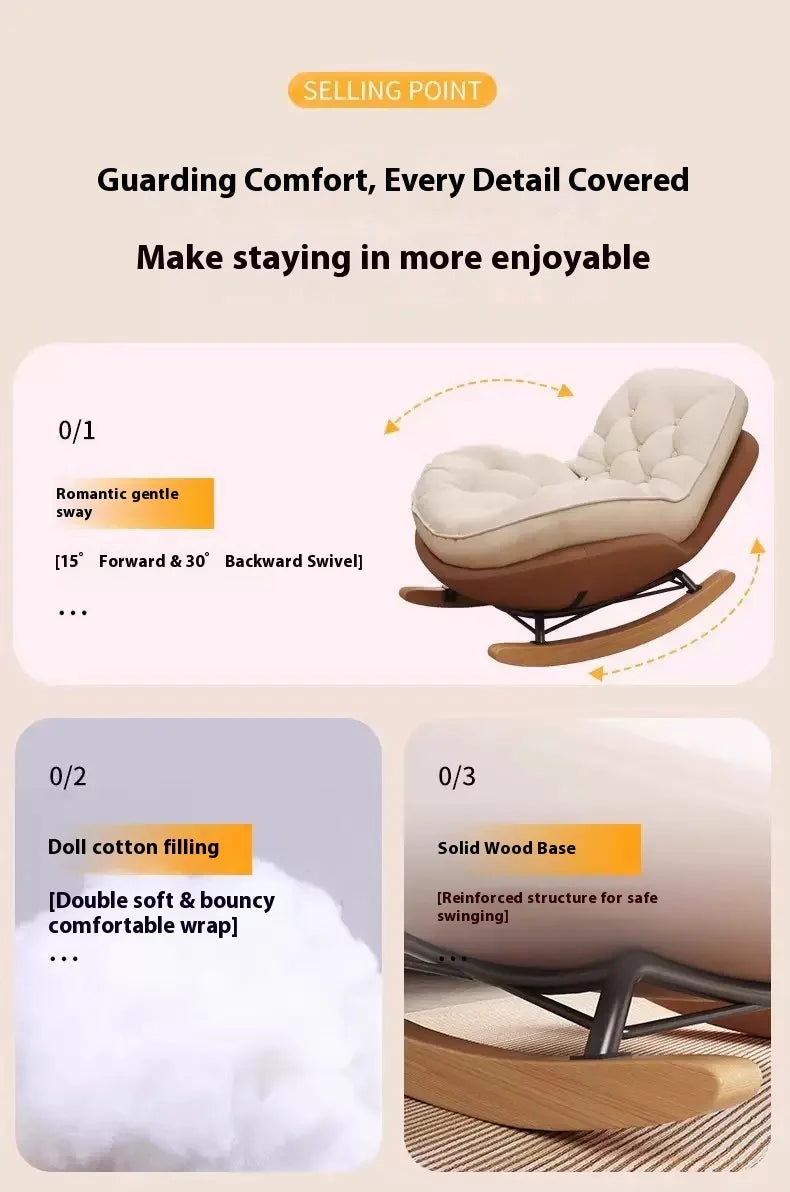 Nordic-style rocking chairs, chairs for rest, balconies, living rooms, leisure, lazy sofas, adult light stools, penguin chairs