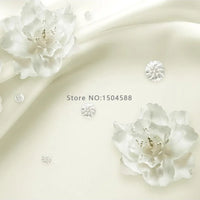 Photo Wallpaper European Style 3D Stereo Relief White Flowers Silk Wallpaper Hotel Living Room Interior Luxury Home Decor Murals