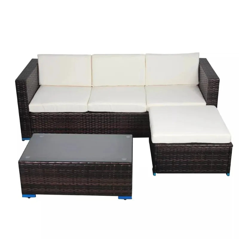 Outdoor Dining Table Rattan/Wicker Furniture Set Removable Rattan Bistro Garden Sofa Set