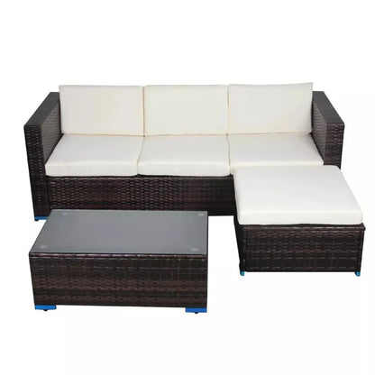 Outdoor Dining Table Rattan/Wicker Furniture Set Removable Rattan Bistro Garden Sofa Set