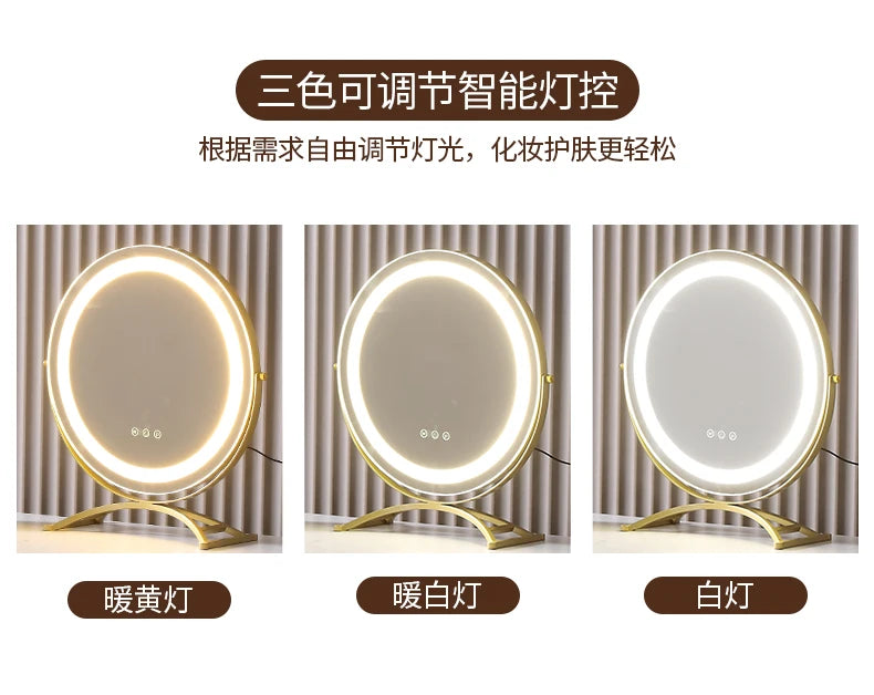 Light Mirror Vanity Table White Minimalist Drawers Storage Dressing Table Desk Makeup Mesa De Maquillaje Bedroom Furniture