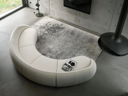 ss 8350  Italian Minimalist Modern Light Luxury Arc Semicircle Fabric French Sofa for Multi-User