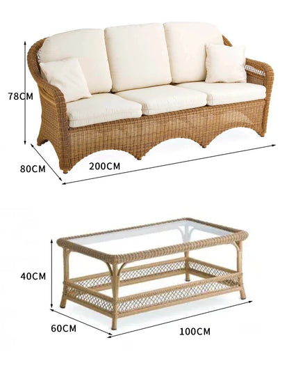 Zz outdoor sofa courtyard leisure hotel outdoor terrace garden balcony rattan chair sofa combination