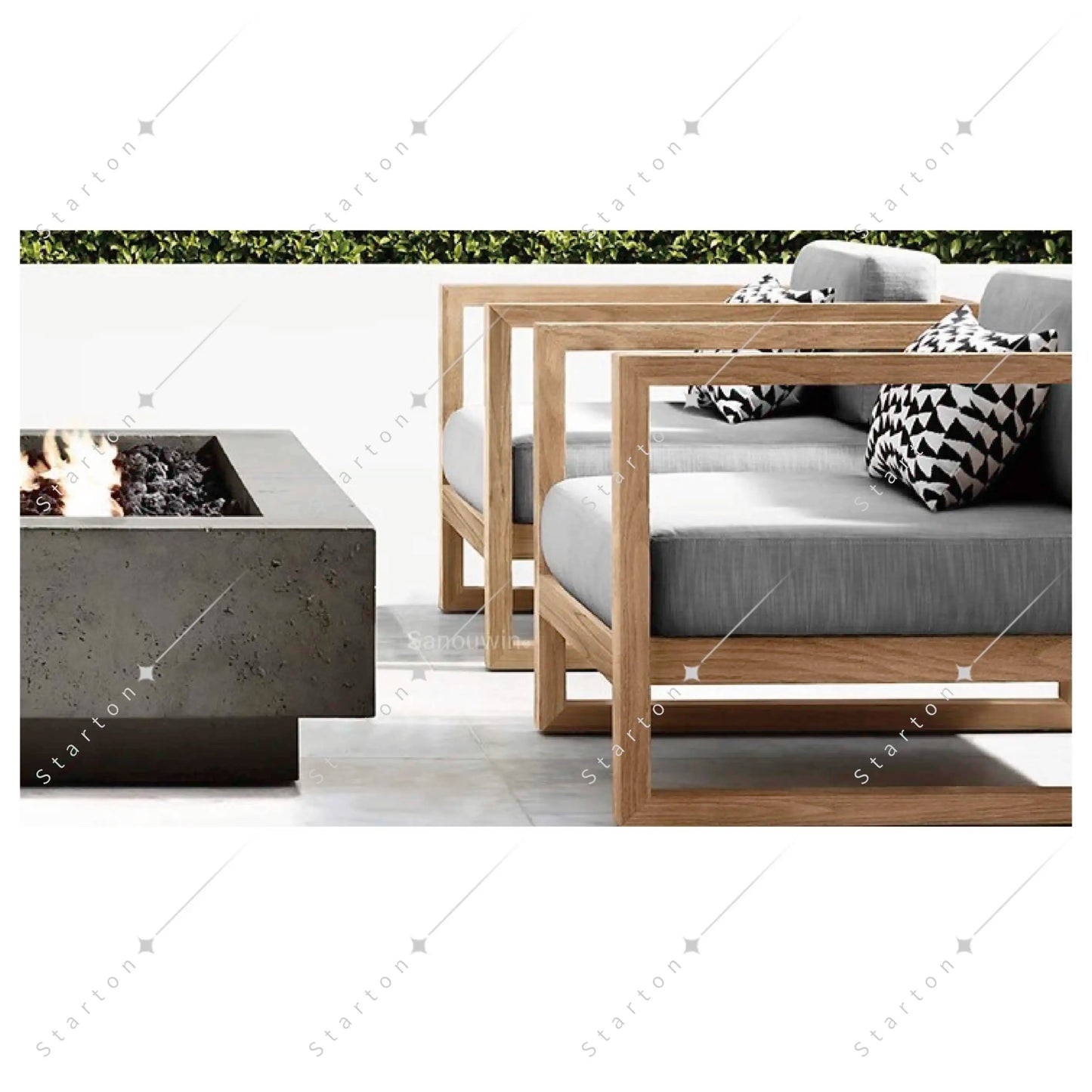 New Arrive Outdoor Wooden Teak Garden Set Daybed Chaise Lounge Furniture Teak Canopy Modern Solid Wood