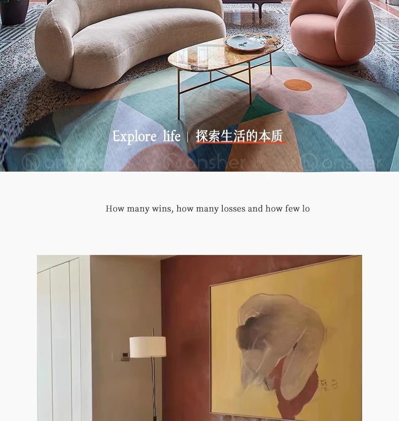 Cashew sofa Nordic light luxury modern simple living room fabric sofa combination straight row sofa