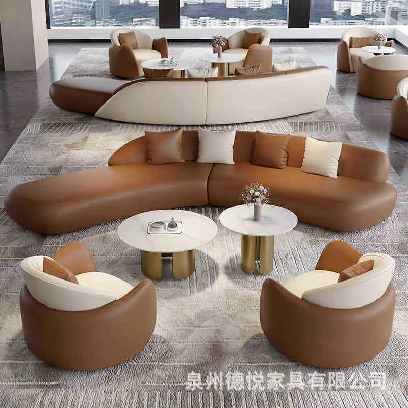 Business office meeting guests negotiation sofa sales office combination VIP