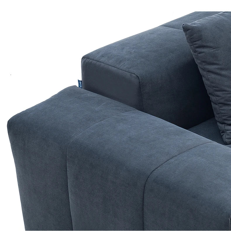 Full Sponge Compressed Fabric Sofa Modern Simple Living Room Couch Tofu Block Sofa Small Apartment Straight Row Combination Sofa