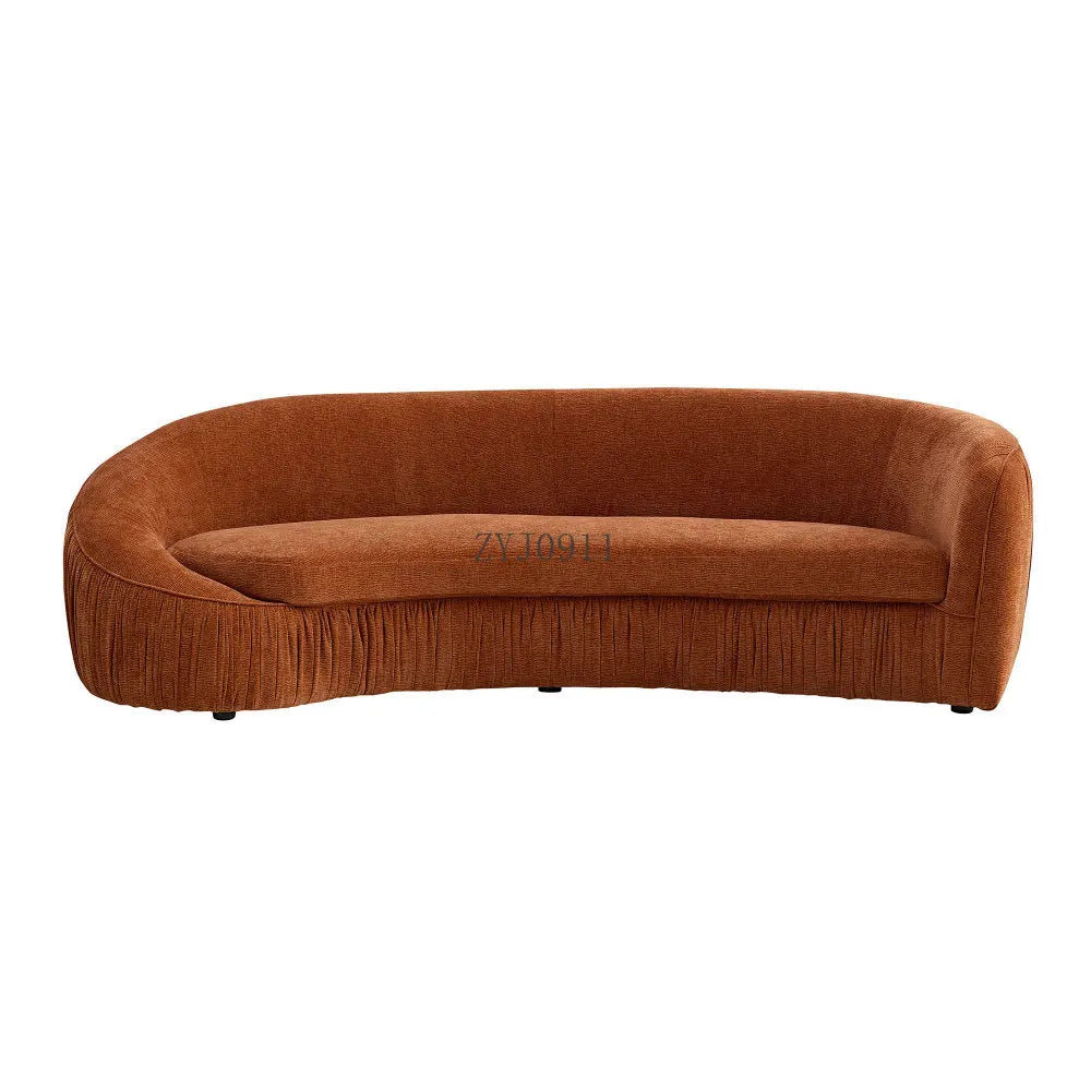92.13 modern design curved sofa living room sofa, upholstered fabric 4-seat sofa