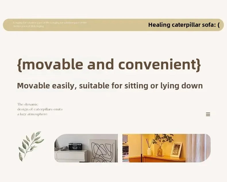 Single Sofa Caterpillar Sofa Balcony Leisure Bedroom Living Room Lie Down or Sleep Lazy Sofa Single Deck Chair