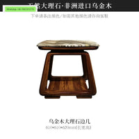 A71Chinese ebony leather sofa modern simple solid wood villa living room leather sofa