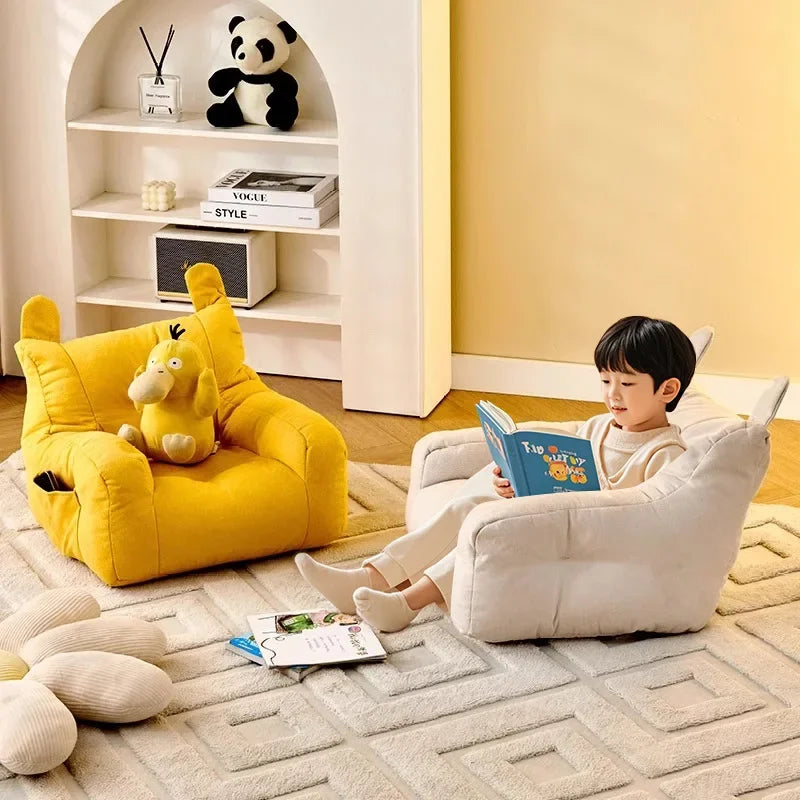 Single Sofa Children's Small Sofa Chair Solid Color Sofa Chair Portable Sofa Bedroom Furniture Mini Sofa Frameless Baby Seat