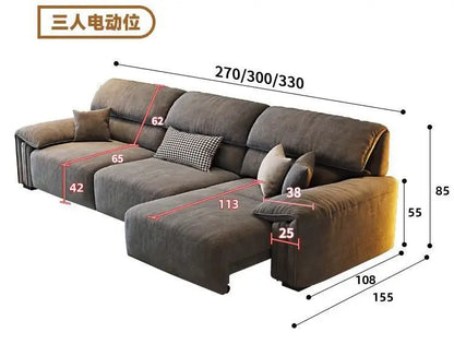 N67 Design Extendable Electric Recliner Sofa Living Room Lazy Lounges Electric Recliner Sofa Nordic Modern Divano Home Furniture