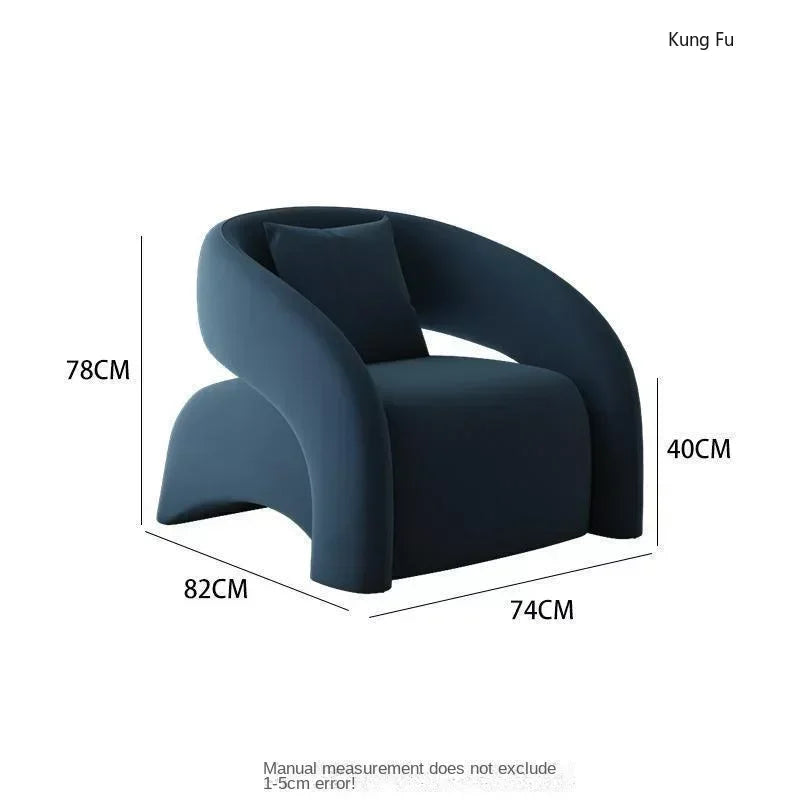 Casual Fabric Single Sofa Nordic Simple Living Room Furniture with Armrest and Backrest Lounge Chair Modern Light Luxury Balcony