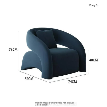 Casual Fabric Single Sofa Nordic Simple Living Room Furniture with Armrest and Backrest Lounge Chair Modern Light Luxury Balcony