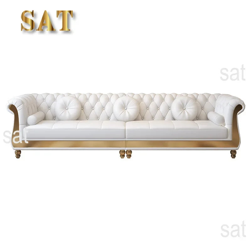 for Luxury corner reclining sofa living room comfy leather couch chesterfield sofa set furniture