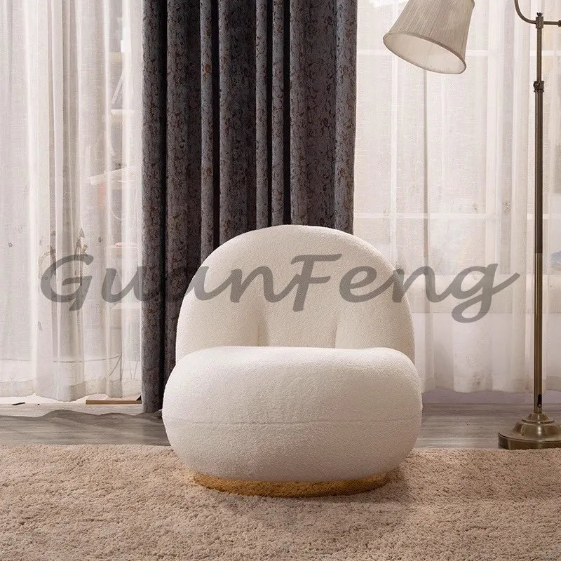 Nordic light luxury sofa creative curved sofa cream sand hair