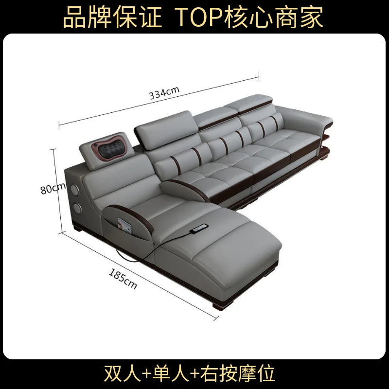 Multifunction Apartment Sofas Recliner Luxury Massage Comfortable Sofas Leather Electric Canape Salon De Luxe Home Furniture