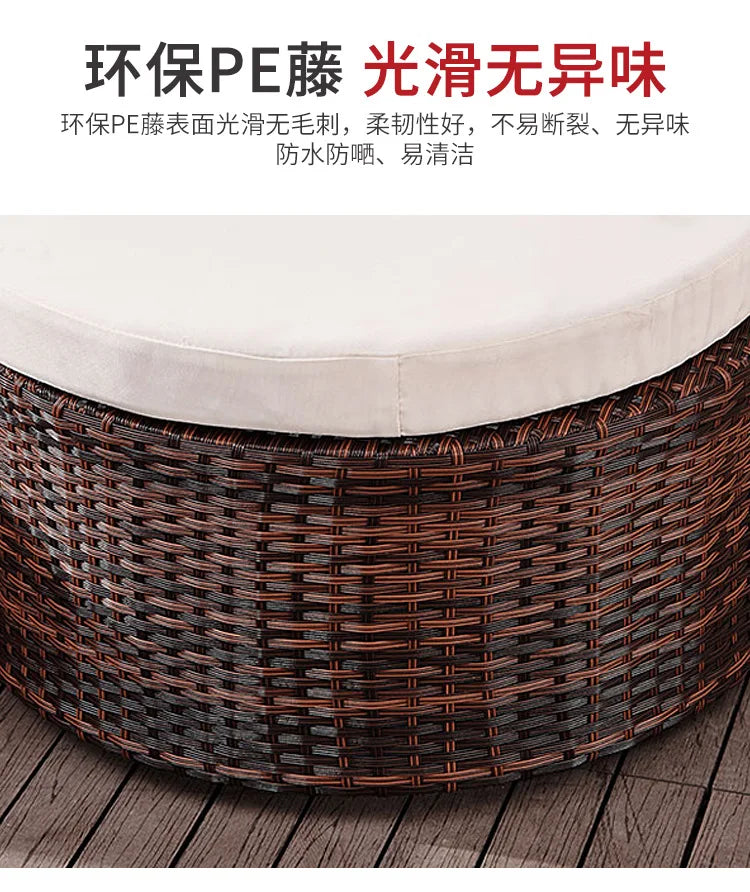 Outdoor sofa leisure balcony set combination villa courtyard sales office lazy rattan furniture small apartment rattan sofa