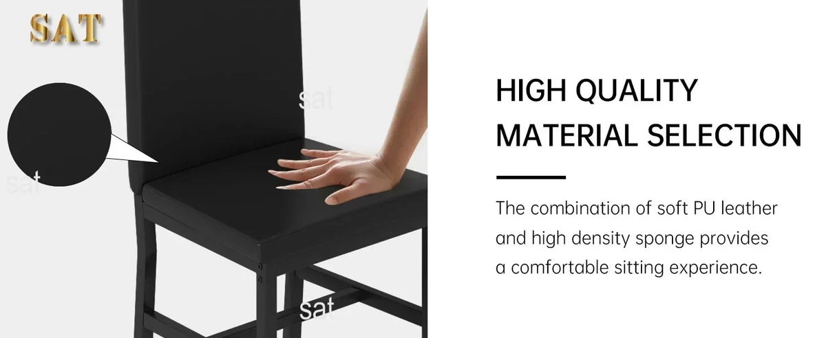 # Hot Dining Table Set For 4, Kitchen Tables And Chair For 4, Glass Dining Room Tables & PU Leather Metal Chairs, Table And Chai