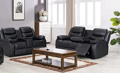 Modern Executive Electric Recliner Sofa Set Multi-Function Leather Fabric Extendable Features for Living Room Furniture
