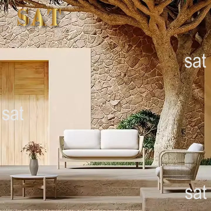Hot Sales Teak Wood Rope Sofa Set For Home And Outdoor For Living Room Courtyard Hotel Villa Farmhouse