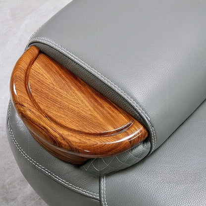 New Chinese black gold wood leather sofa high-end luxury villa living room simple concubine corner household solid wood