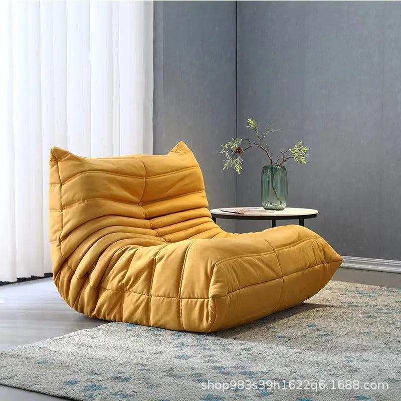 Lazy sofa, togo caterpillar sofa, light luxury, simple Internet celebrity creative chair, suede freehand space recliner