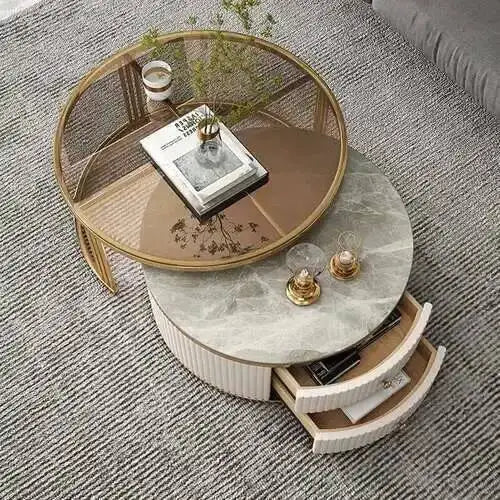 Mesa Nordic Luxury Glass Coffee Tables Living Effect Room Korea Marble Beautiful Cute Side Table De Centro De Sala Furniture