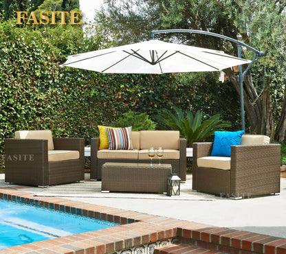 Outdoor rattan sofa combination U-shaped corner courtyard garden balcony hotel