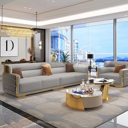 Modern Chesterfield Villa Sofa Royal Living Room Sofas Leather Full Set of Couches Decor Home Sofa Living Room Luxury Furniture