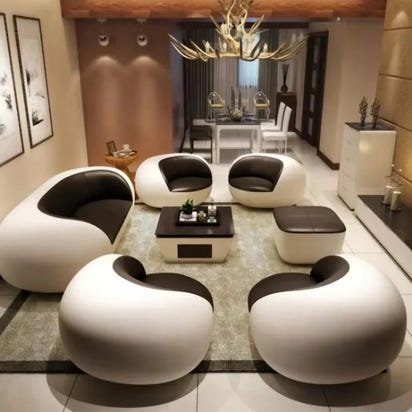 Cute Luxury Nordic Sofa Set – Soft Lazy Loveseat & Modern Lounge Puffs