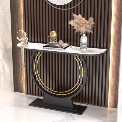 Light luxury entrance table, modern simple narrow case against the wall, aisle corridor decoration, golden end view table, entra