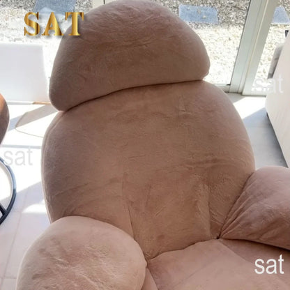 A The Cream Style Comfortable Sitting And Lying Angles Velvet Fabric Recreation Area Sillas