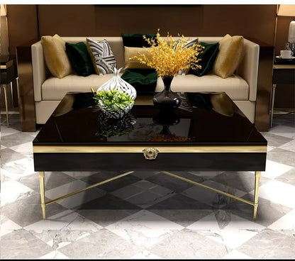 High fashion coffee table living room square paint glass square coffee table