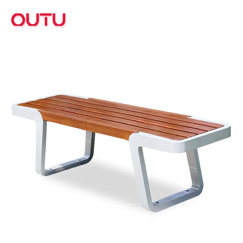 Customized New Design Solid Wood Memorial Outdoor Bench with Armrests High Quality Town Park Garden Street Waiting