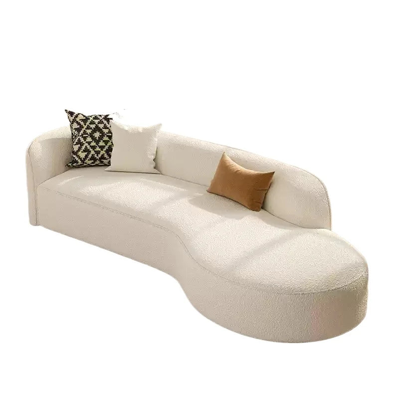 Modern Relaxing Curved Reception Cream Aesthetics Simple Living Room Sofa Minimalist Rest Light Luxury Muebles Home Furniture