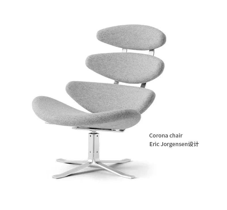 Modern simple chair stainless steel fish bone artistic sense high sense single sofa chair lazy