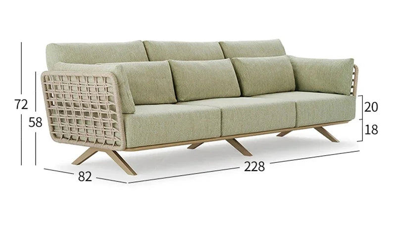 Nordic Designer Outdoor Garden Sofas Villa Leisure Area Lazy Sofa Home Balcony Sofa Chair Combination Luxury Outdoor Furniture L
