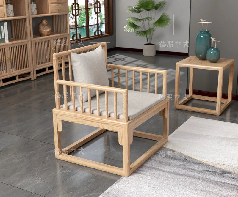 Han Solid Wood New Chinese Sofa Combination Living Room Zen Bed Hotel Homestay Push