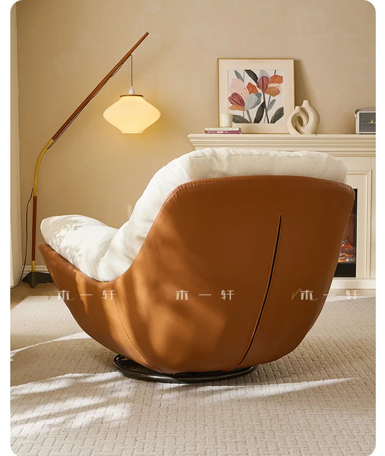 Medieval Style Rotating Nest Chair for Living Room Balcony Home Decor Luxury Fabric Lazy Leisure Single Sofa Chair