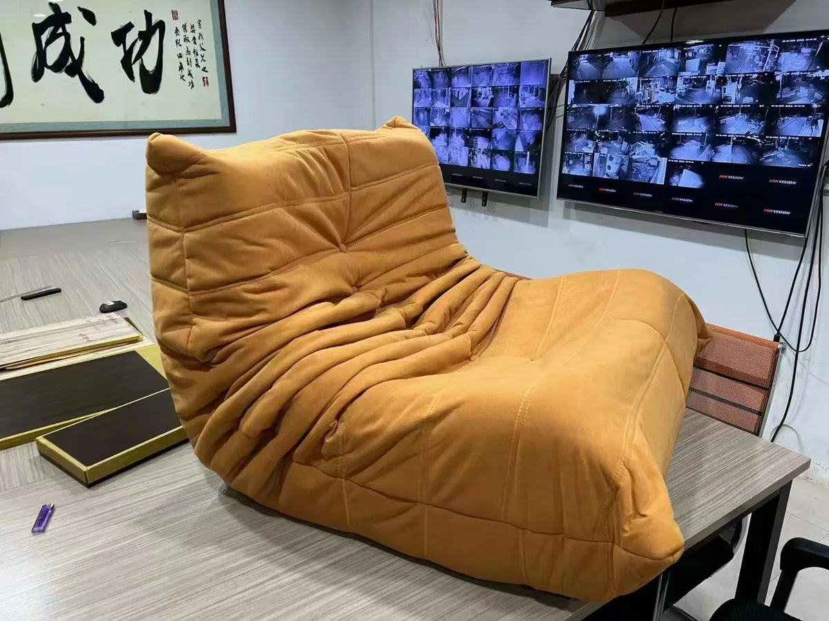 Togo caterpillar sofa balcony leisure bedroom living room reclining sleeping lazy sofa cream wind single recliner