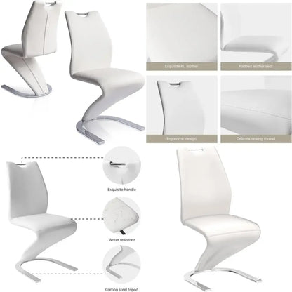 [New Arrival, Limited Stock!]pair of modern upholstered dining chairs with pu leather cushion seats and sturdy design for kitche