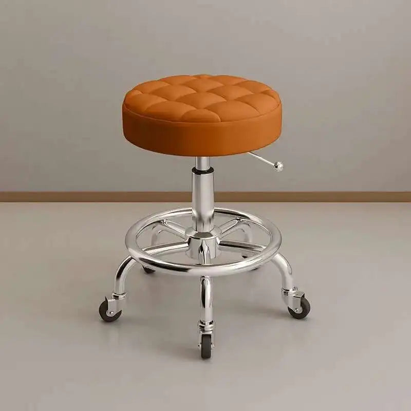 Aesthetic Hairdressing Chair Backrest Simple Rolling Rotating Barber Chair Portable Mocho Cadeira Barber Equipment MQ50BC