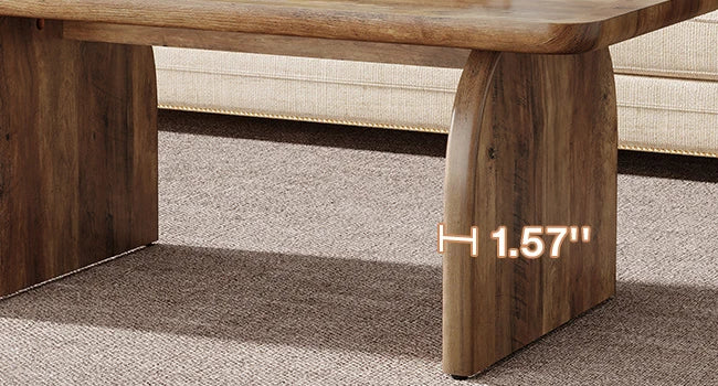 Rectangle Coffee Table,Wood Rectangular Living Room Table, Farmhouse Accent Center Low Cocktail Tea Table with Sturdy Base