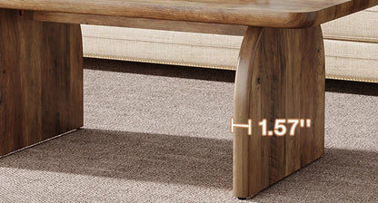 Rectangle Coffee Table,Wood Rectangular Living Room Table, Farmhouse Accent Center Low Cocktail Tea Table with Sturdy Base