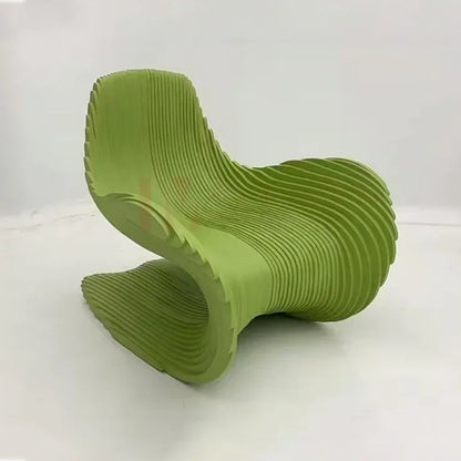 Solid wood sliced art seats, swan chairs, special shape home hotel designer curve creative soft sofa chair