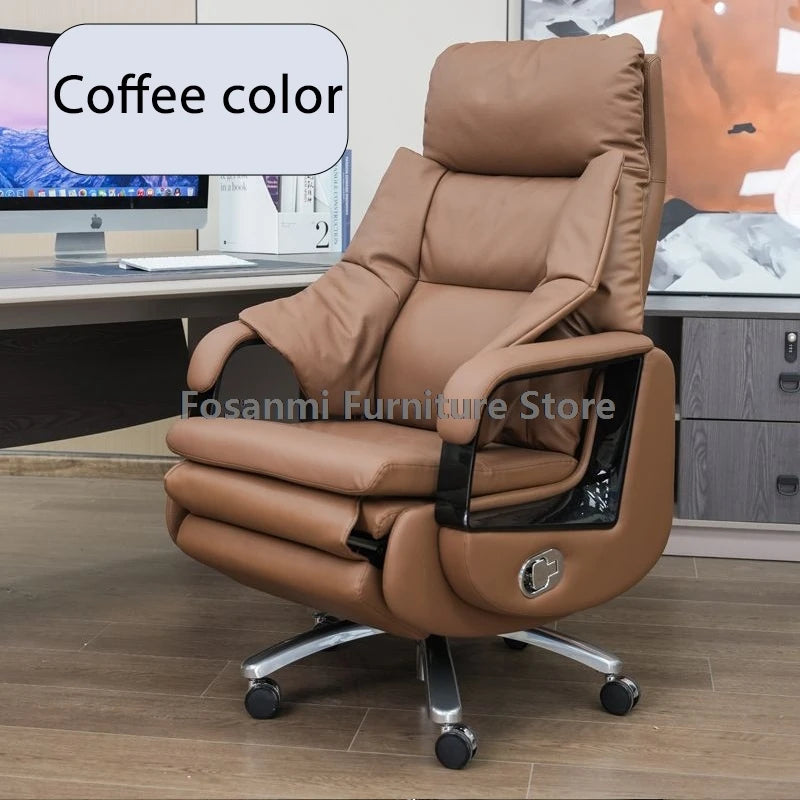 Electric Comfortable Boss Executives Office Chair Leather Reclining Soft Home Computer Chairs Ergonomic Gaming Desk Swivel Chair
