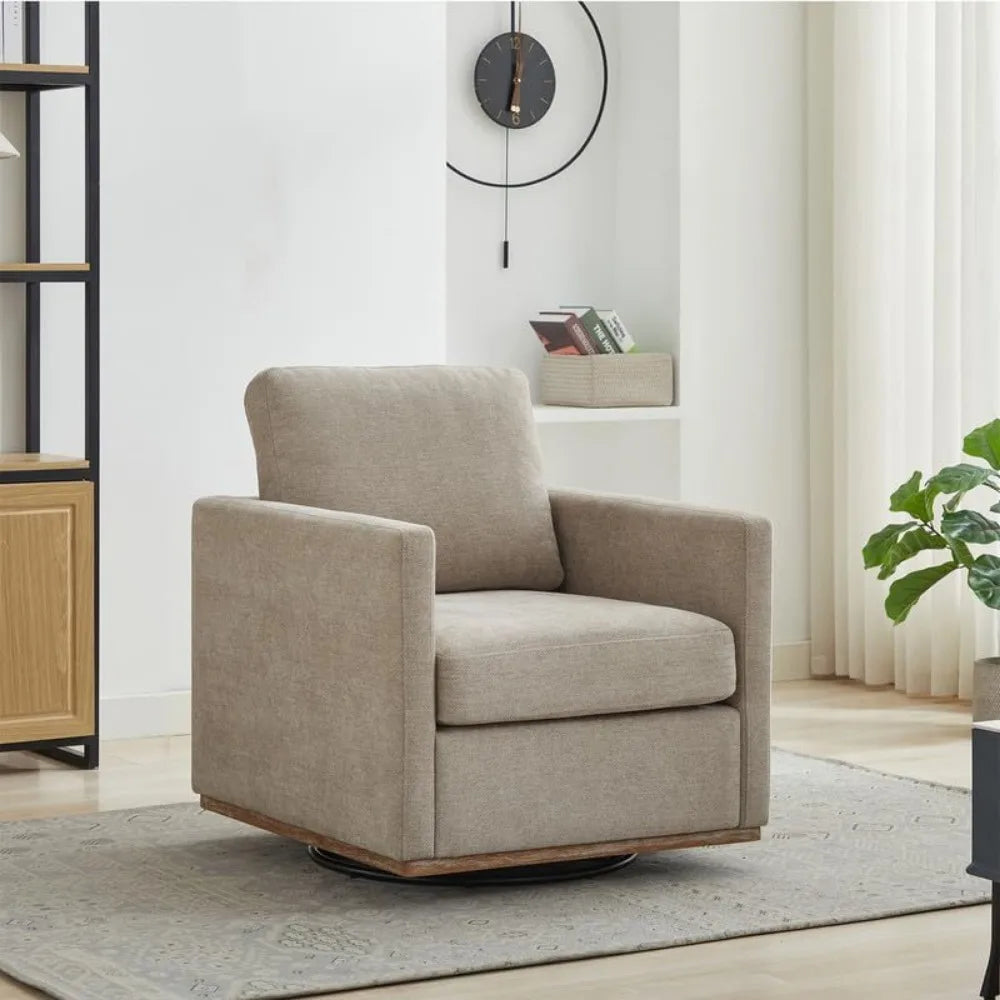 Swivel Accent Chair Set of 2, 360 Degree Square Swivel Barrel Chair for Living Room, Mid Century Modern Upholstered Accent Chair